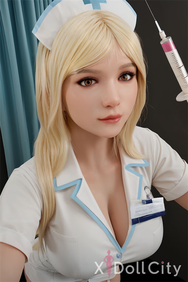 153cm (5ft) Chubby Blonde Hybrid Adult Sex Doll, Silicone Head #AB17-2