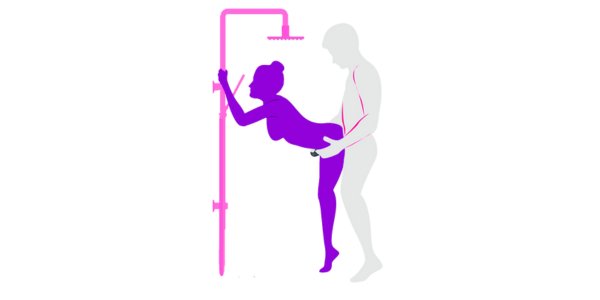 Shower Stand sex position, a sex on standing position for wet and intimate pleasure