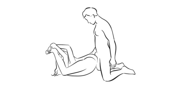 Viennese Oyster variation of the Anvil Sex Position showing deep penetration and flexibility