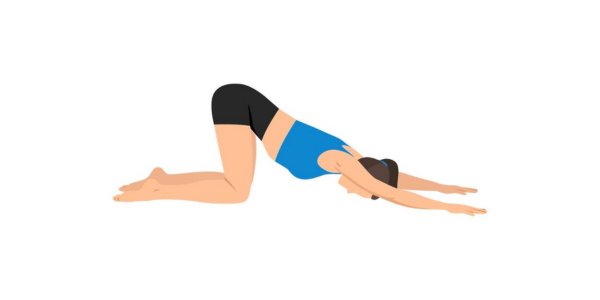 Puppy Pose (Uttana Shishosana) illustrating sex yoga postures that enhance flexibility and intimacy
