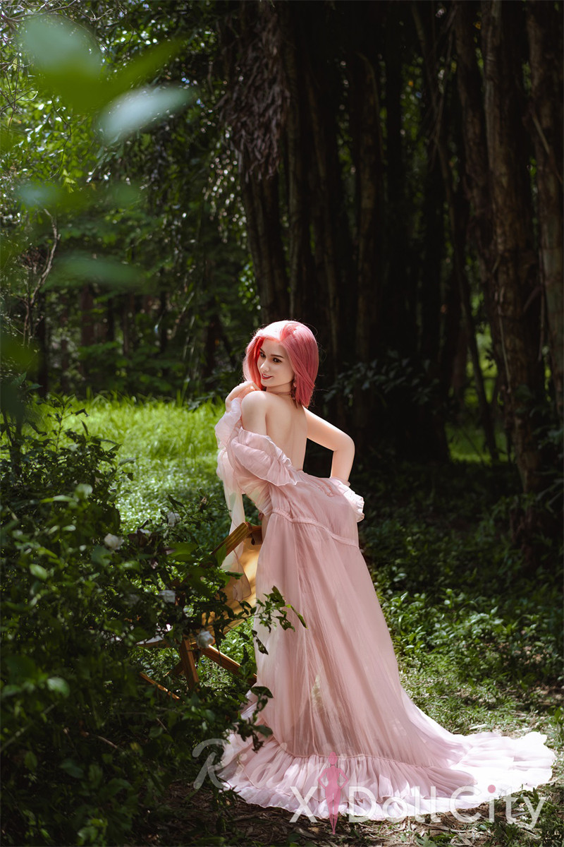 161cm Silicone Head TPE Body Pink Hair Bikini Doll