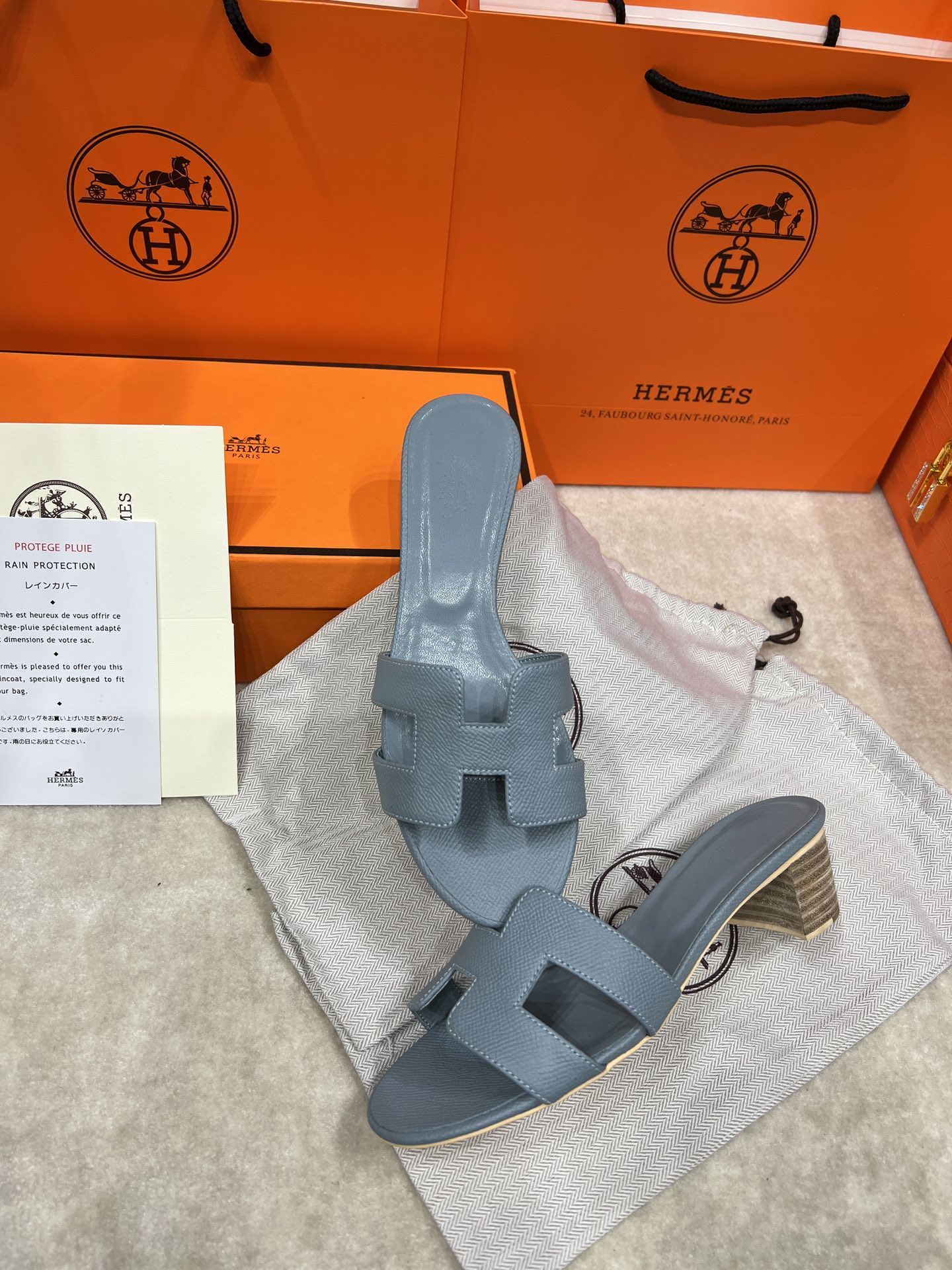 Hermes wooden chunky sandals