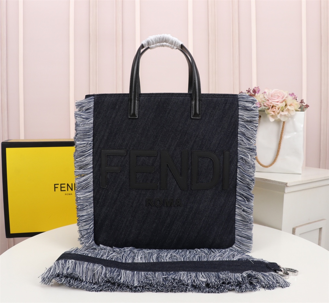 Fendi denim tote bag shoulder bag