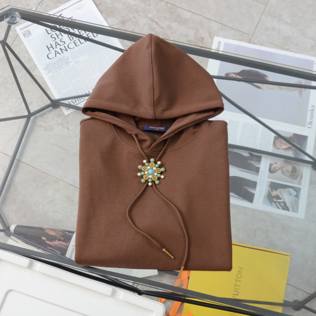 Replica Lv sunflower decorated hoodie