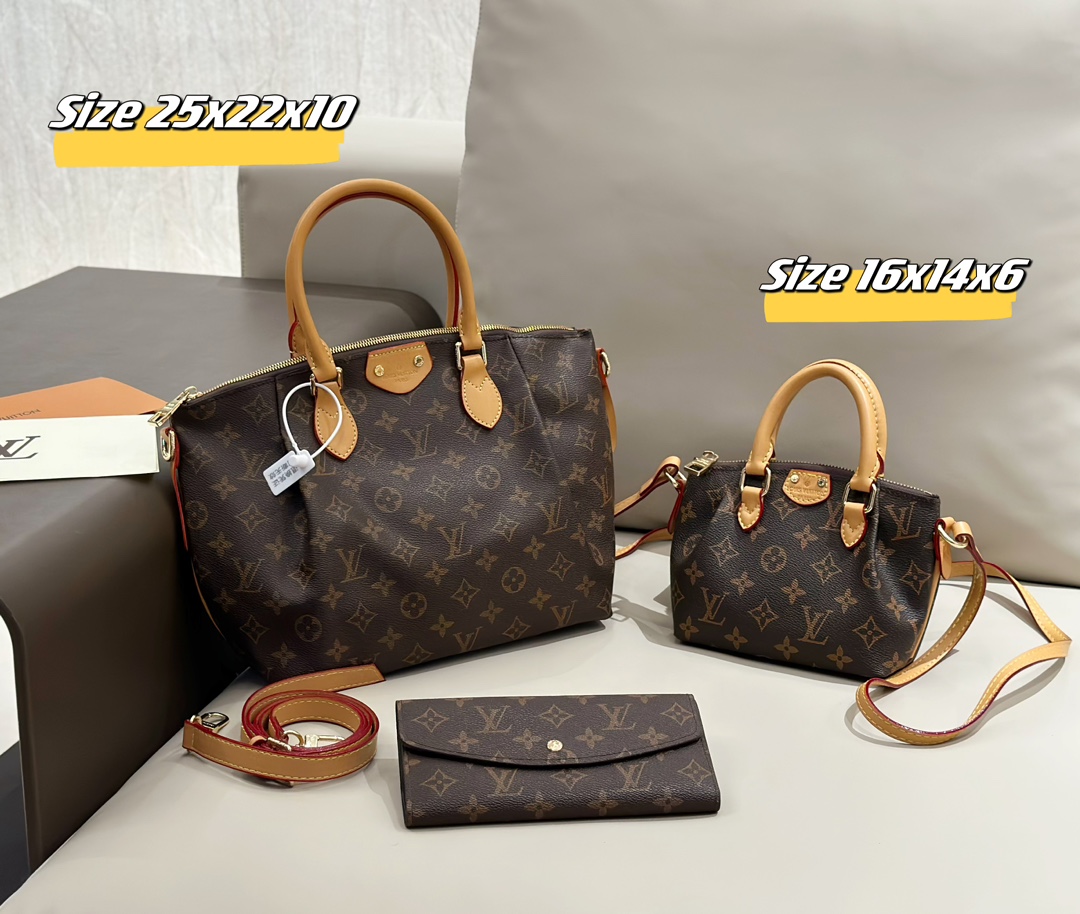 LV handbag shoulder three piece combination set