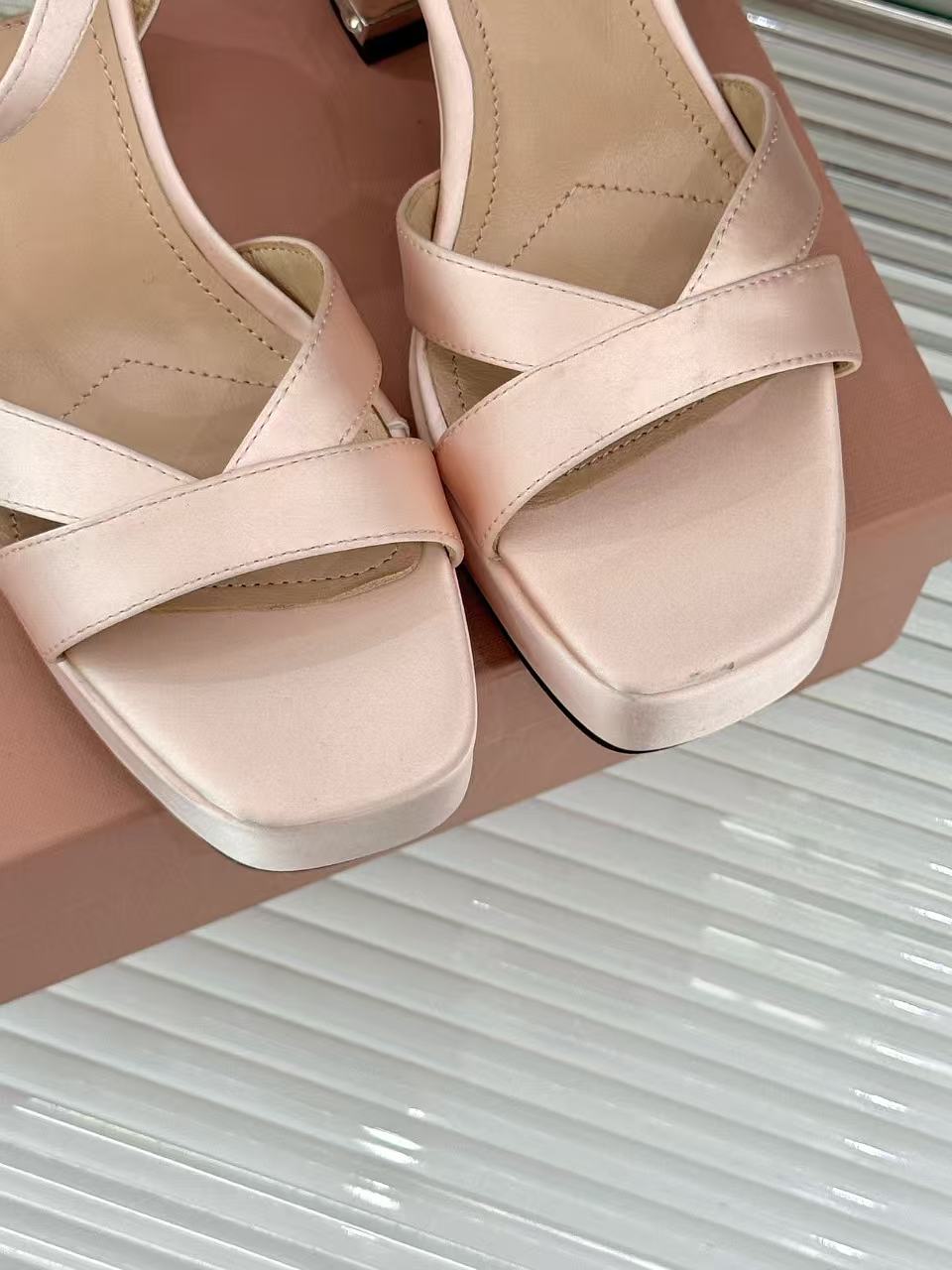 Miumiu silk high heels