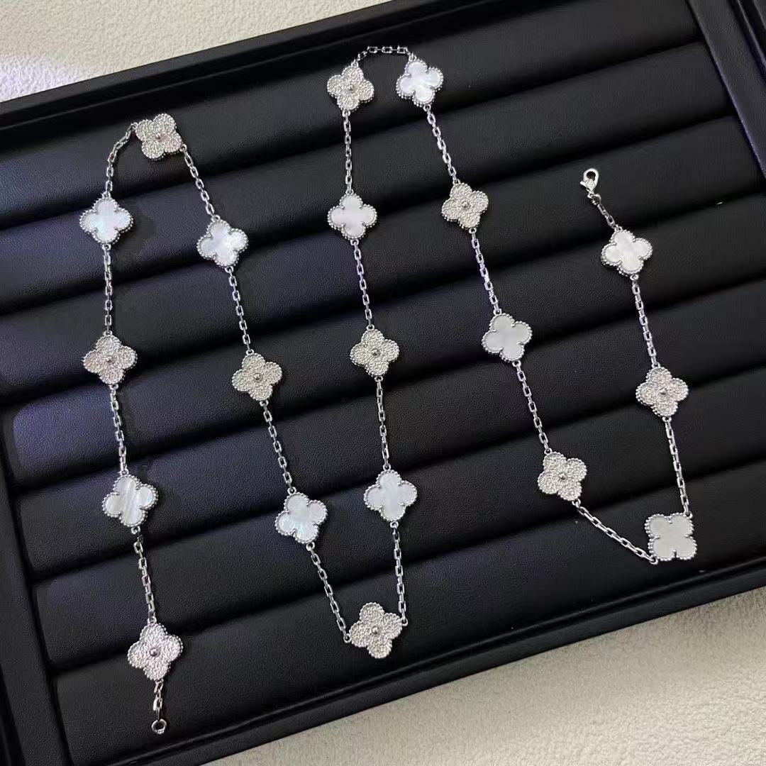 VAC Van Cleef & Arpels Full Diamond * White Fritillary 20-flower necklace