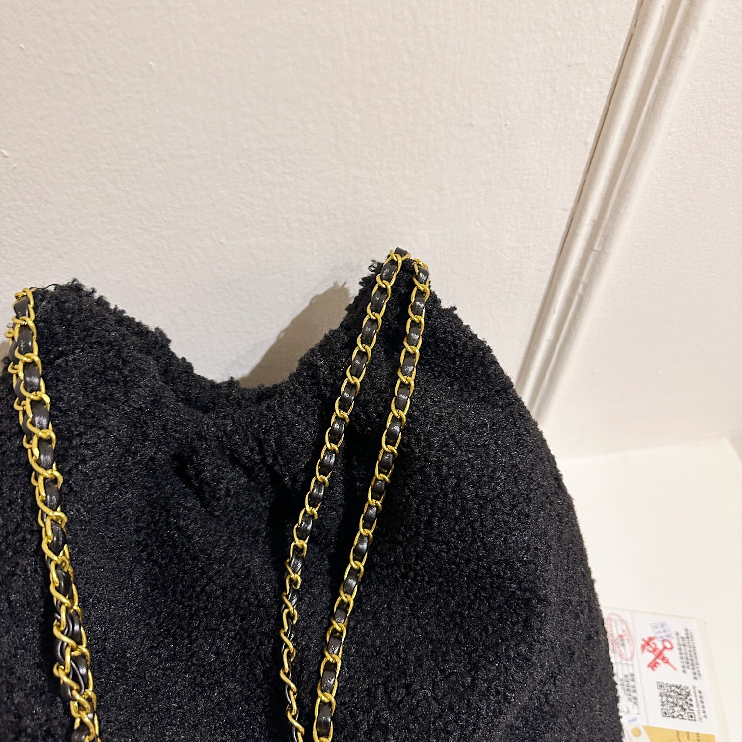 Chanel lamb wool chain bag