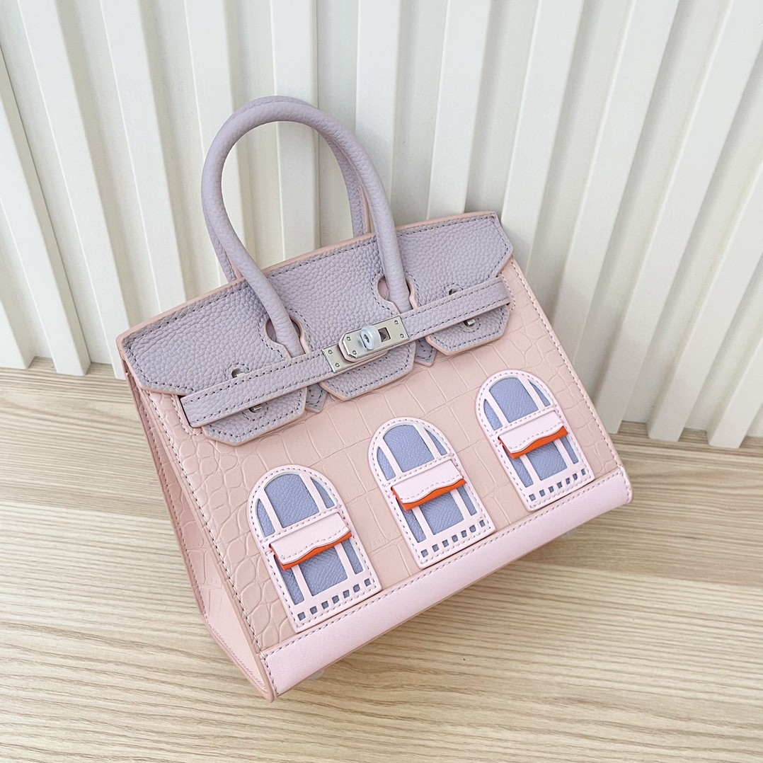 PINK HOUSE HERMES HANDBAG 20cm