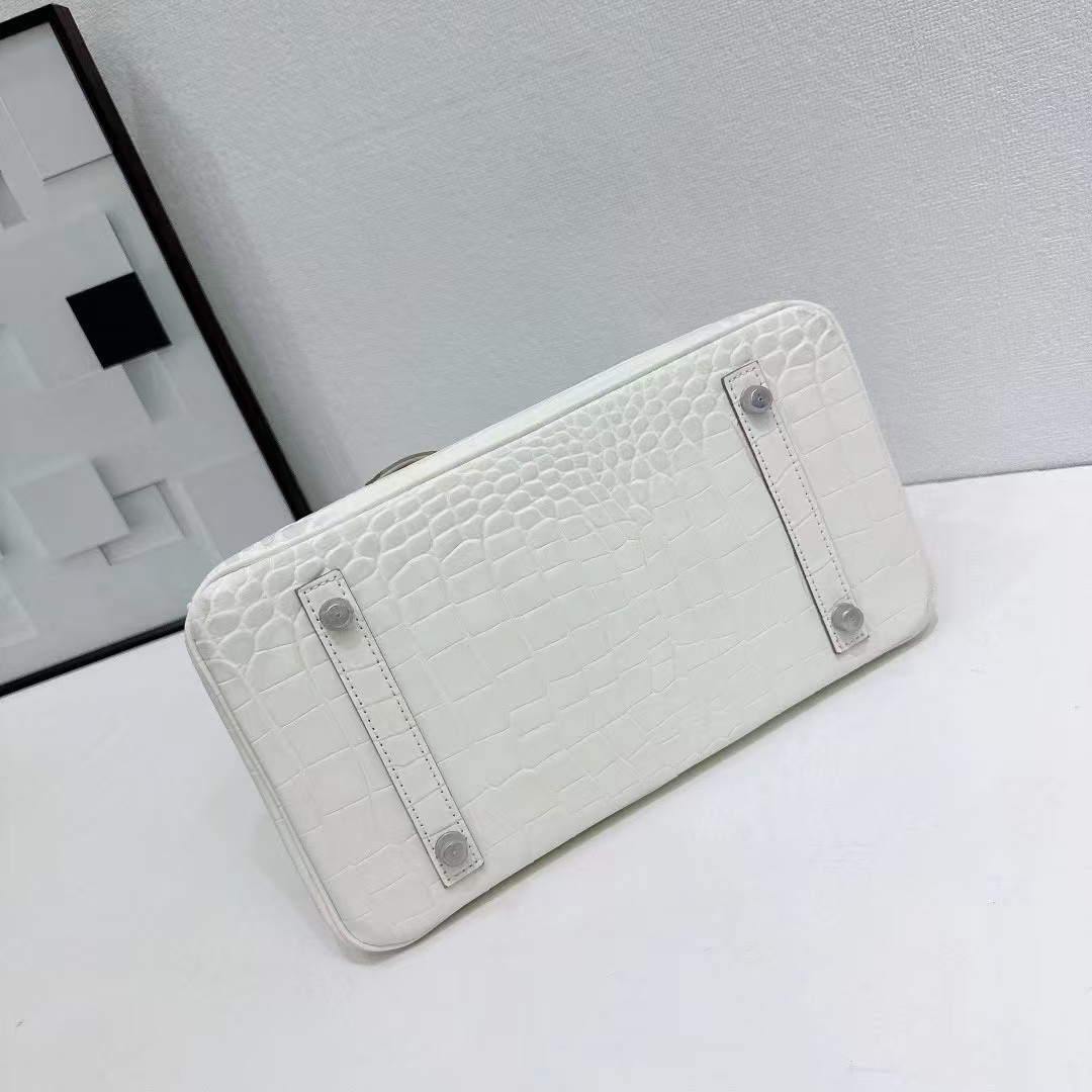 Hermes Platinum Alligator Pattern crossbody bag