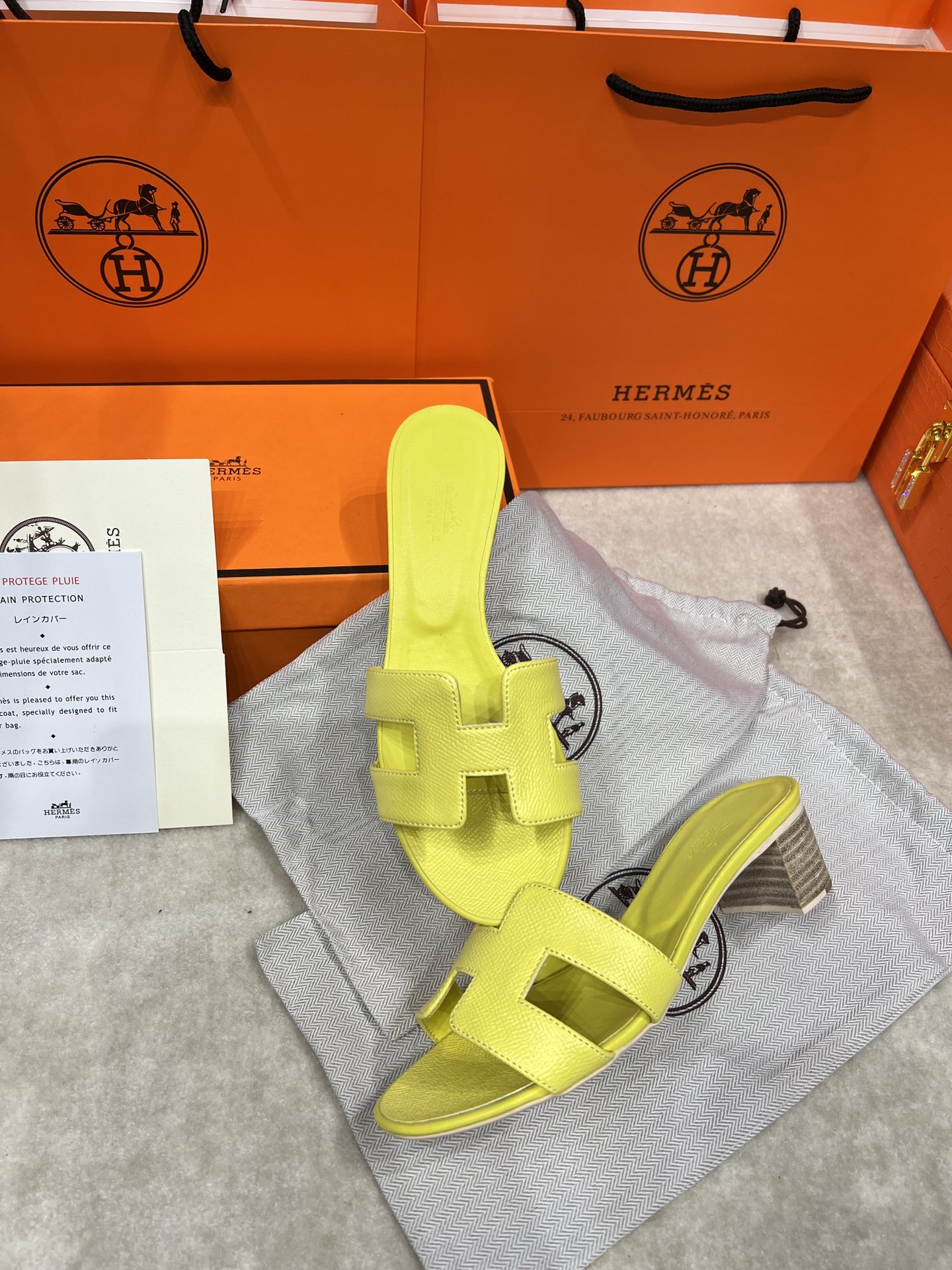 Hermes wooden chunky sandals