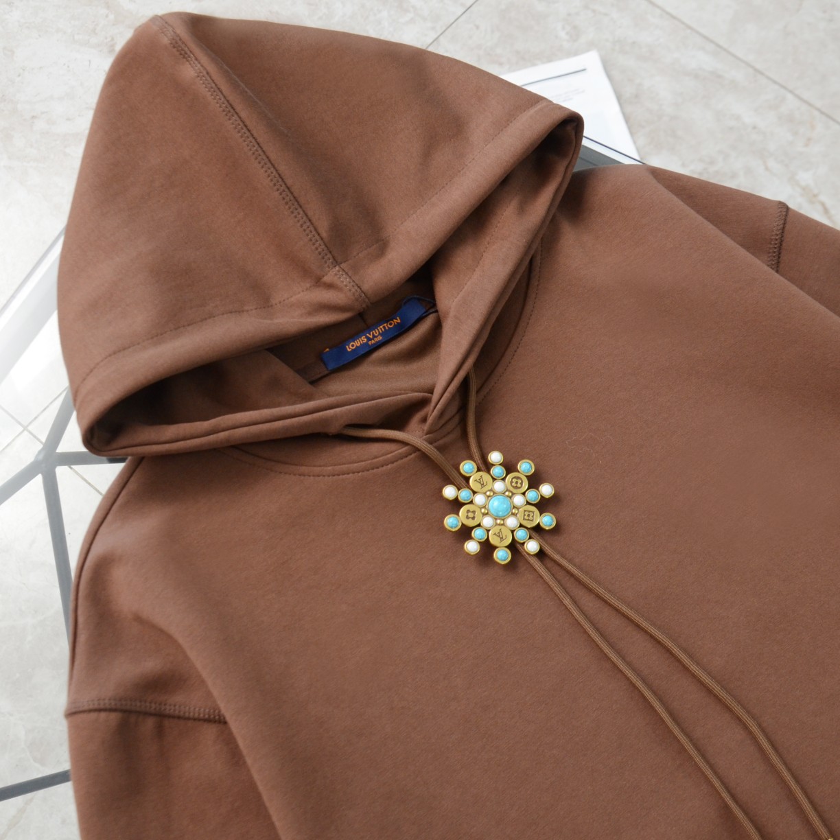 Replica Lv sunflower decorated hoodie