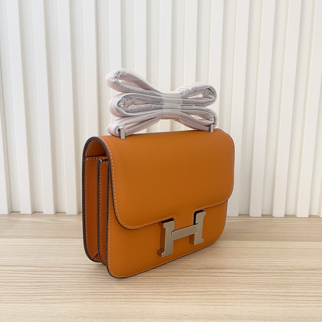 Hermes Women Constance 24 Bag Epsom Leather-Orange/Gold