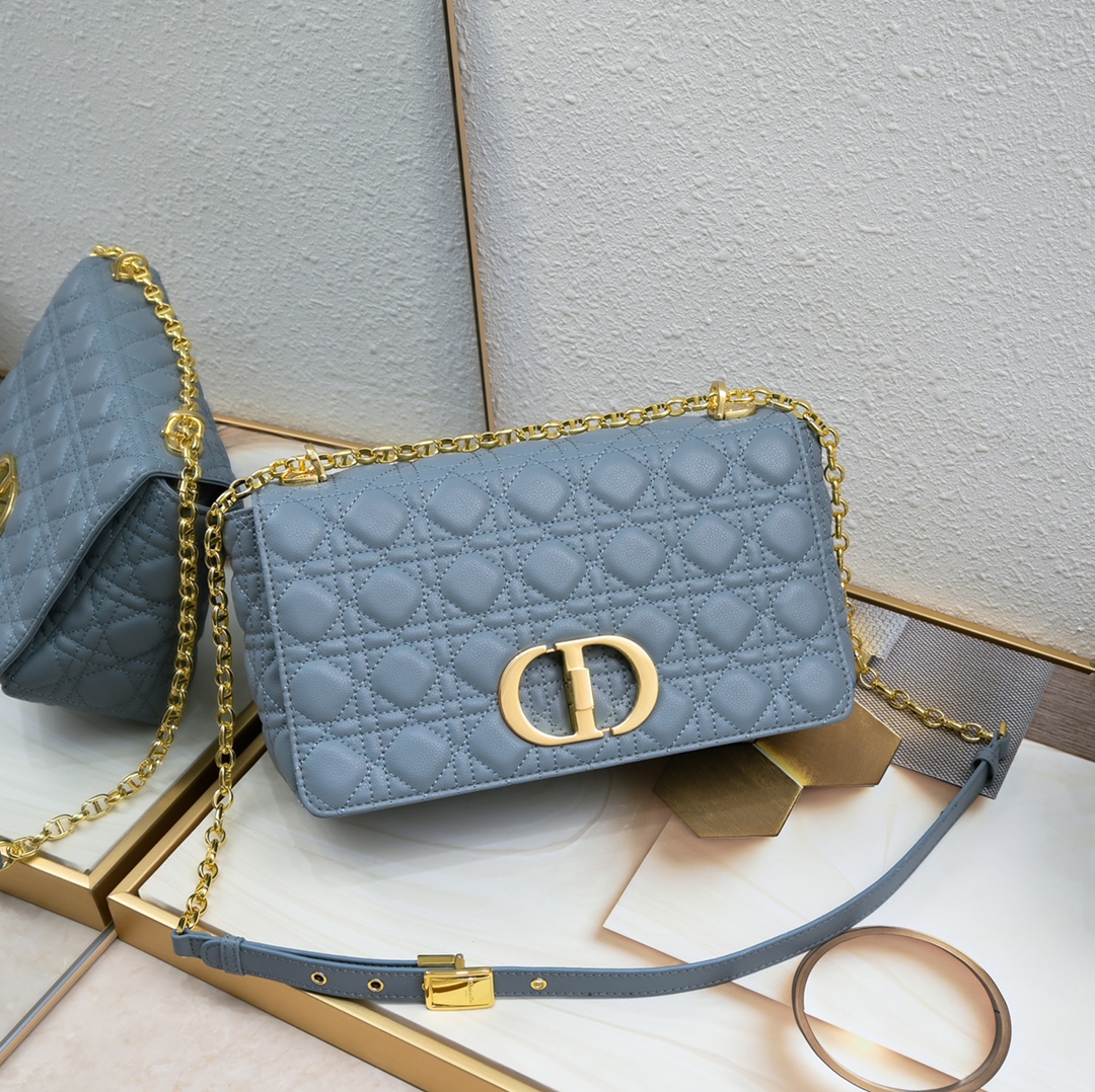 Dior Grid pattern chain crossbody shoulder bag