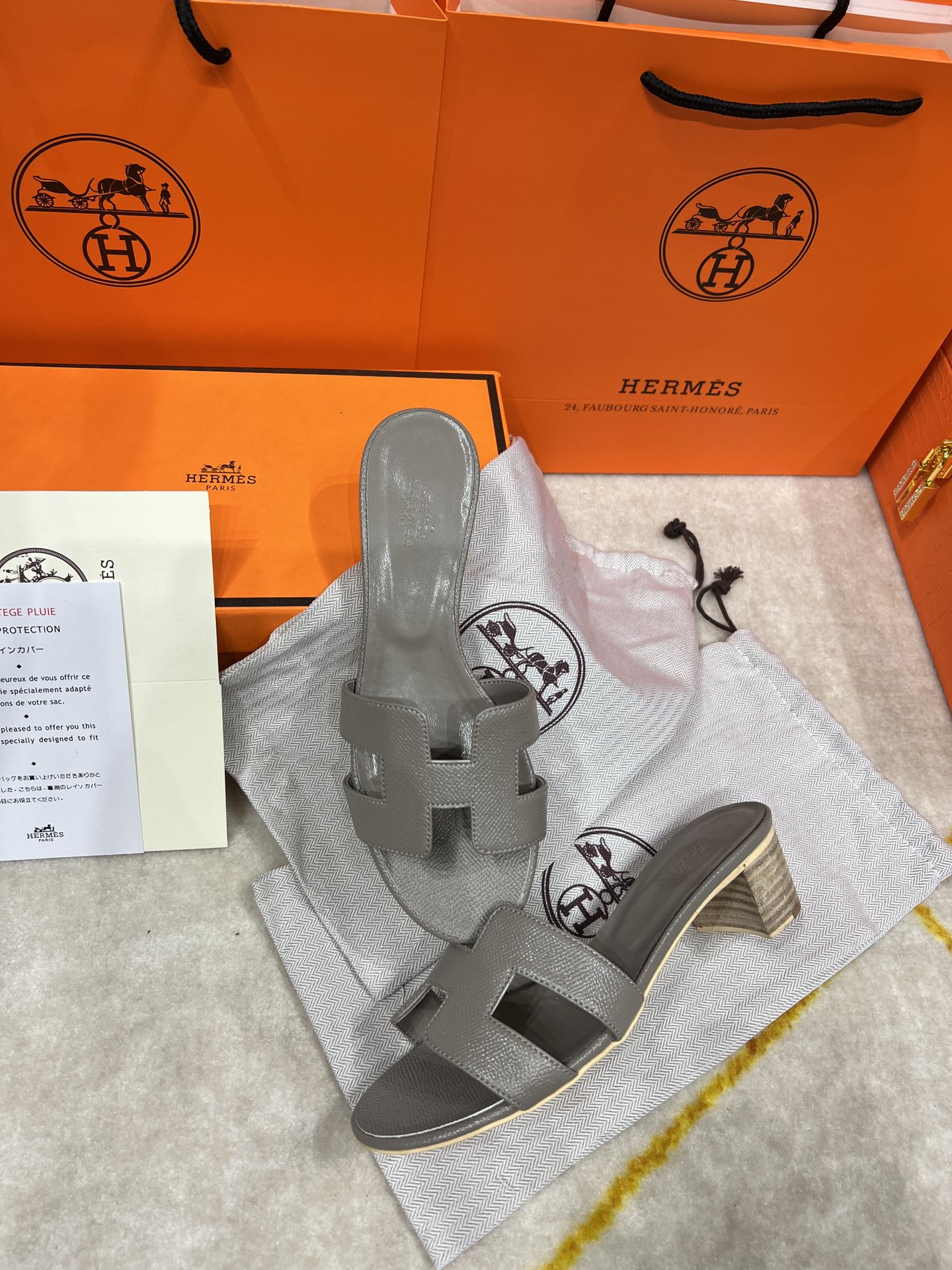 Hermes wooden chunky sandals