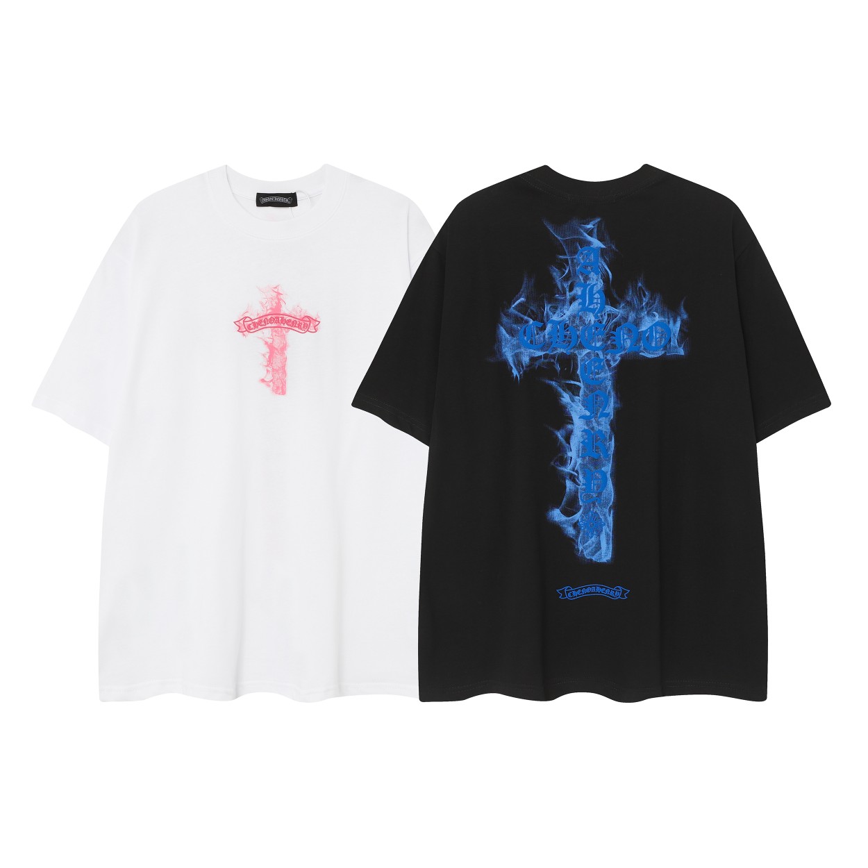 Chrome hearts Cross Sanskrit letters men's and women's T-shirts