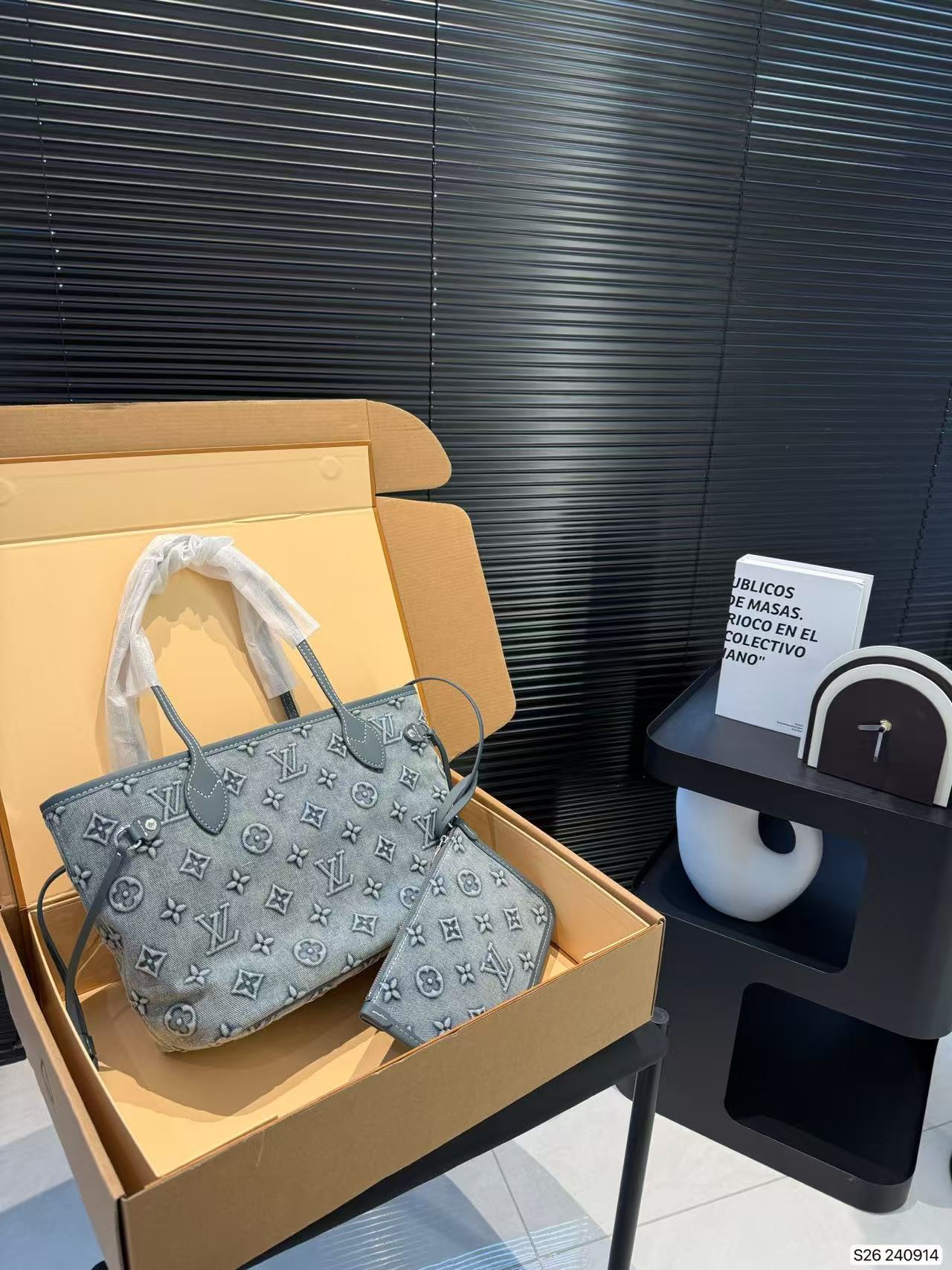 LV denim bag collection.