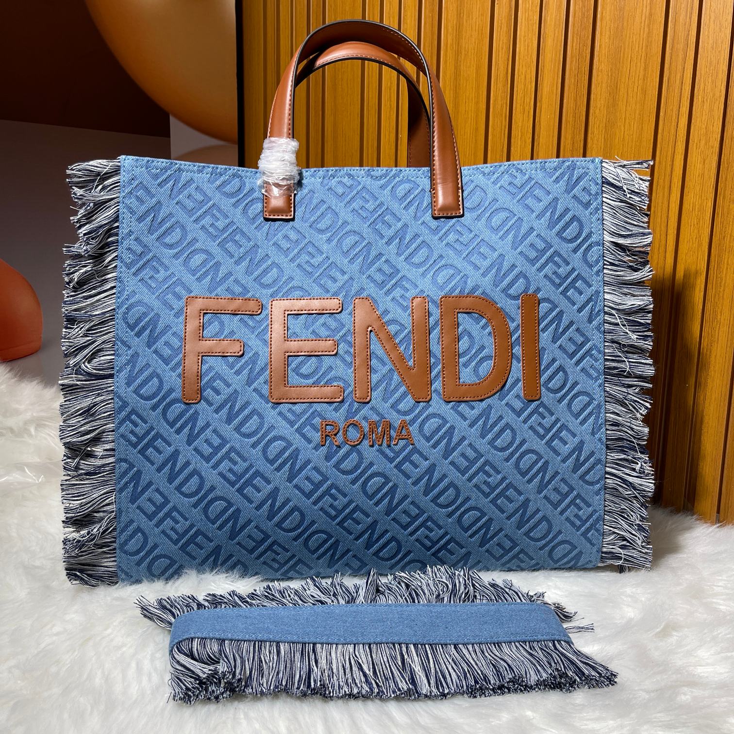 Fendi denim tote bag shoulder bag