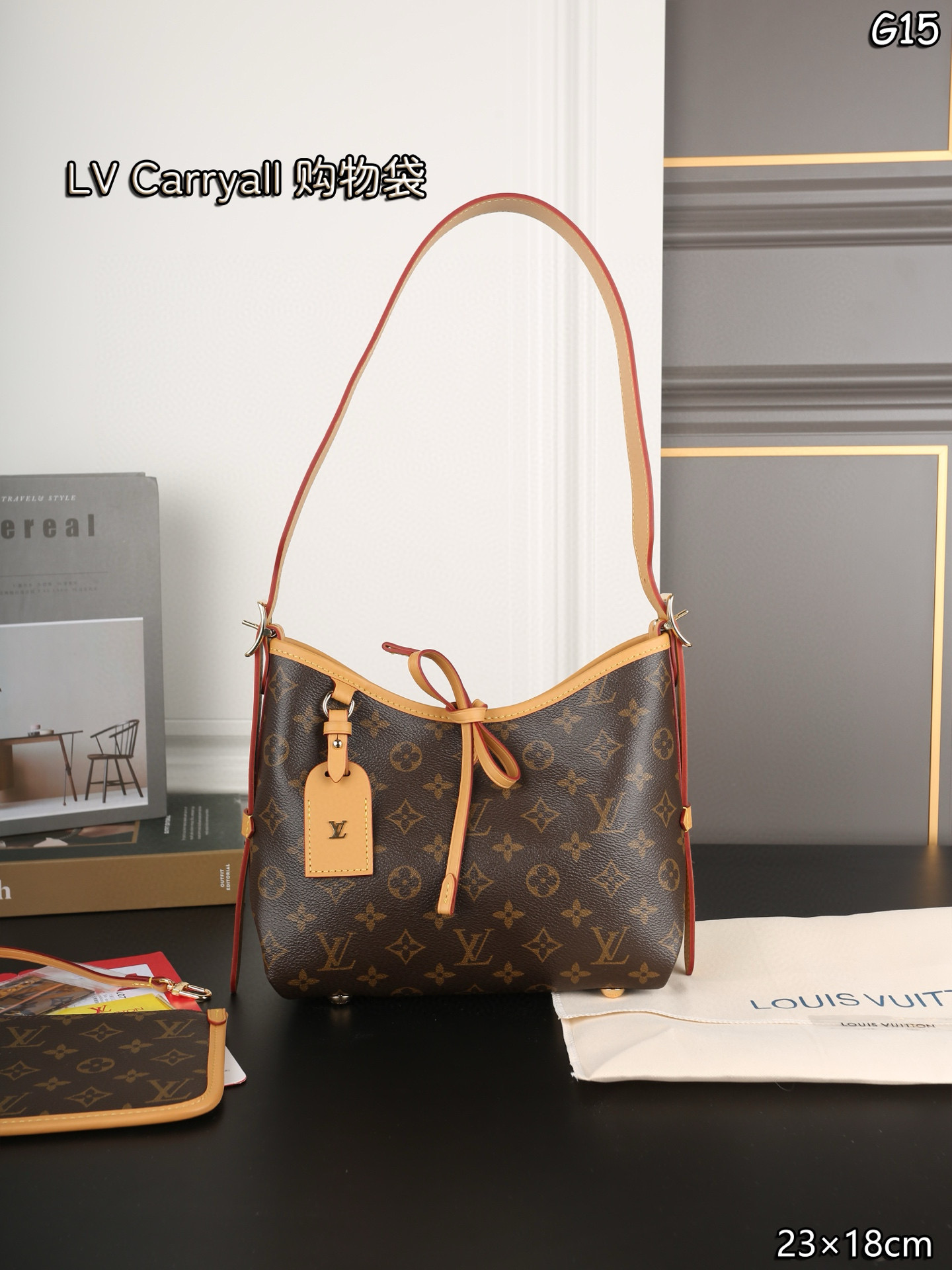 LV Carryall shopping Handbag shoulder carrier bag