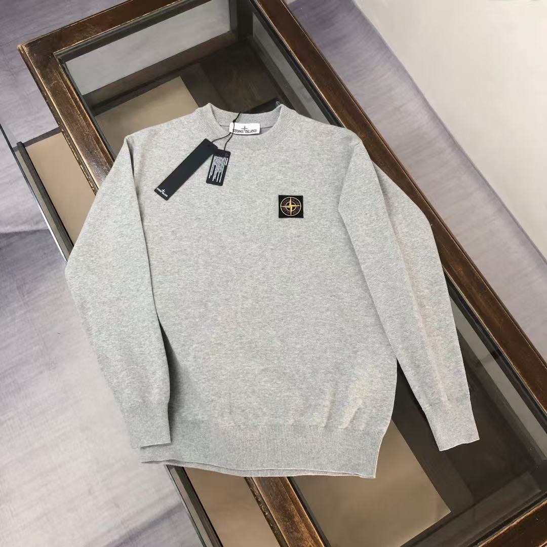 Stone island men's casual knit hoodie