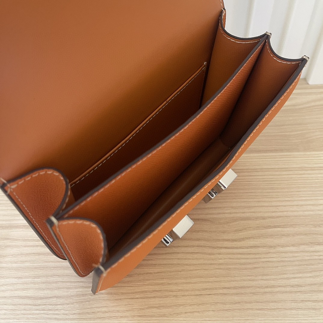 Hermes Women Constance 24 Bag Epsom Leather-Orange/Gold