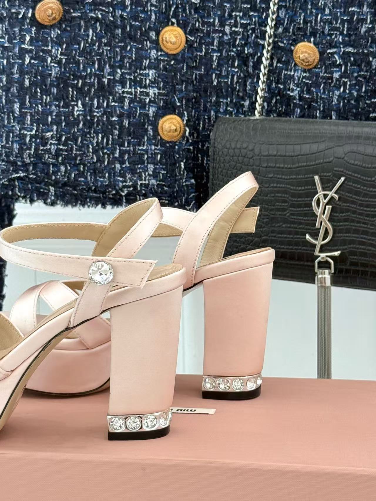 Miumiu silk high heels