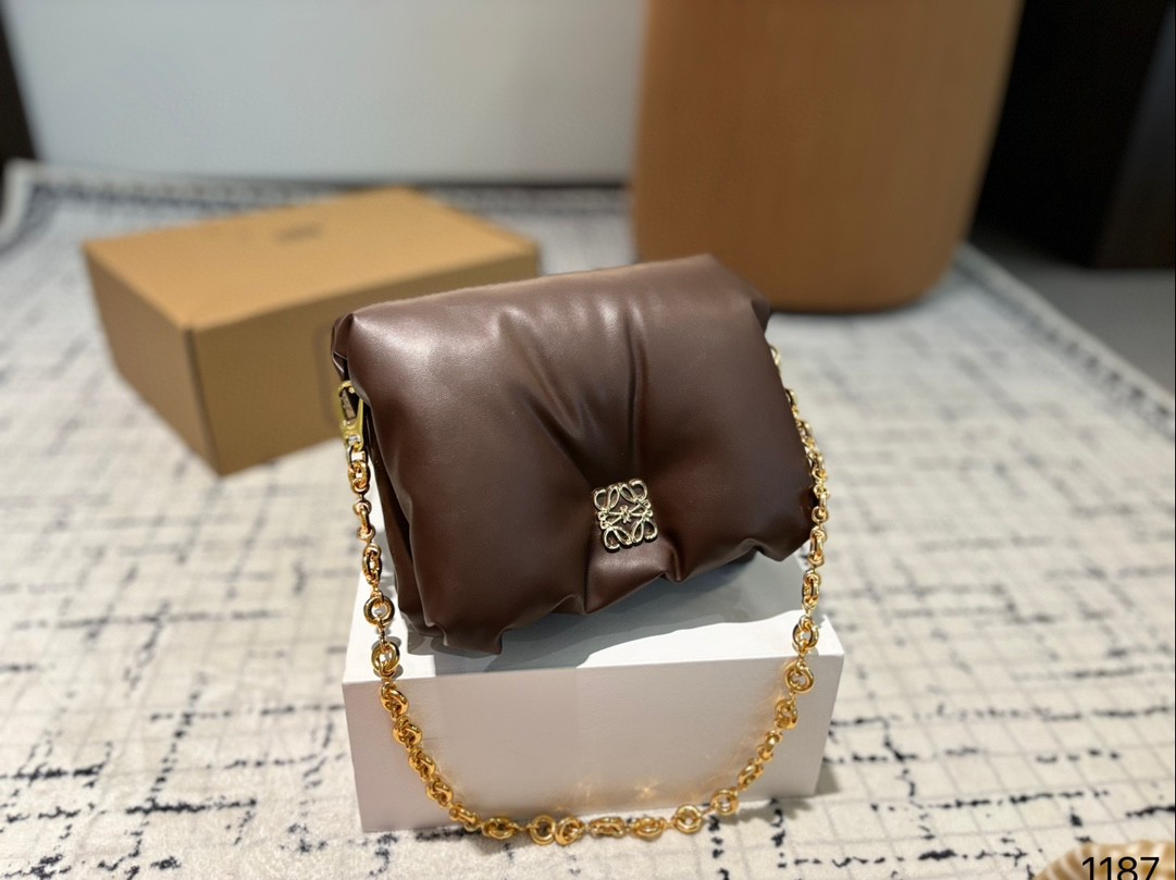 High Quality Loewe Mini Goya Puffer bag in shiny nappa lambskin Handbag