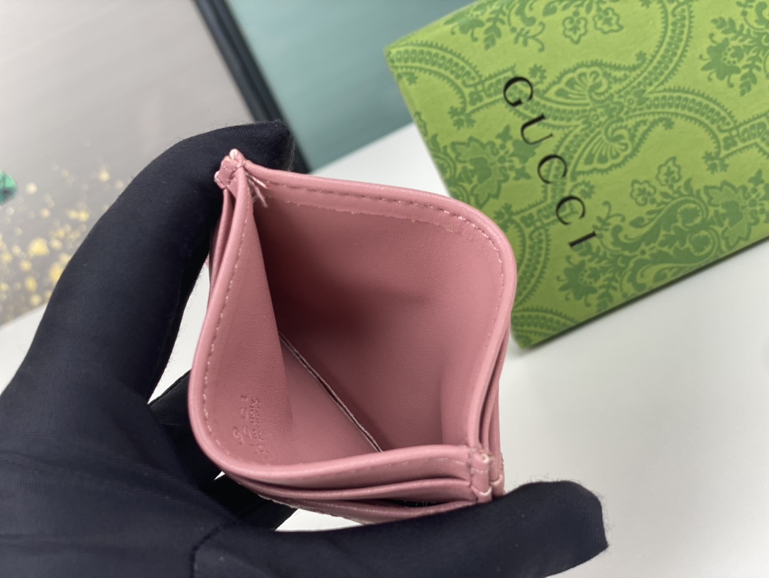 Replica Gucci GG Marmont Women Real Leather Card Bag