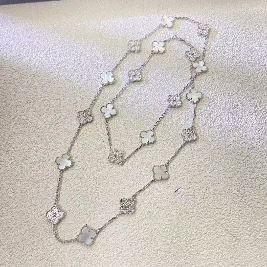 VAC Van Cleef & Arpels Full Diamond * White Fritillary 20-flower necklace