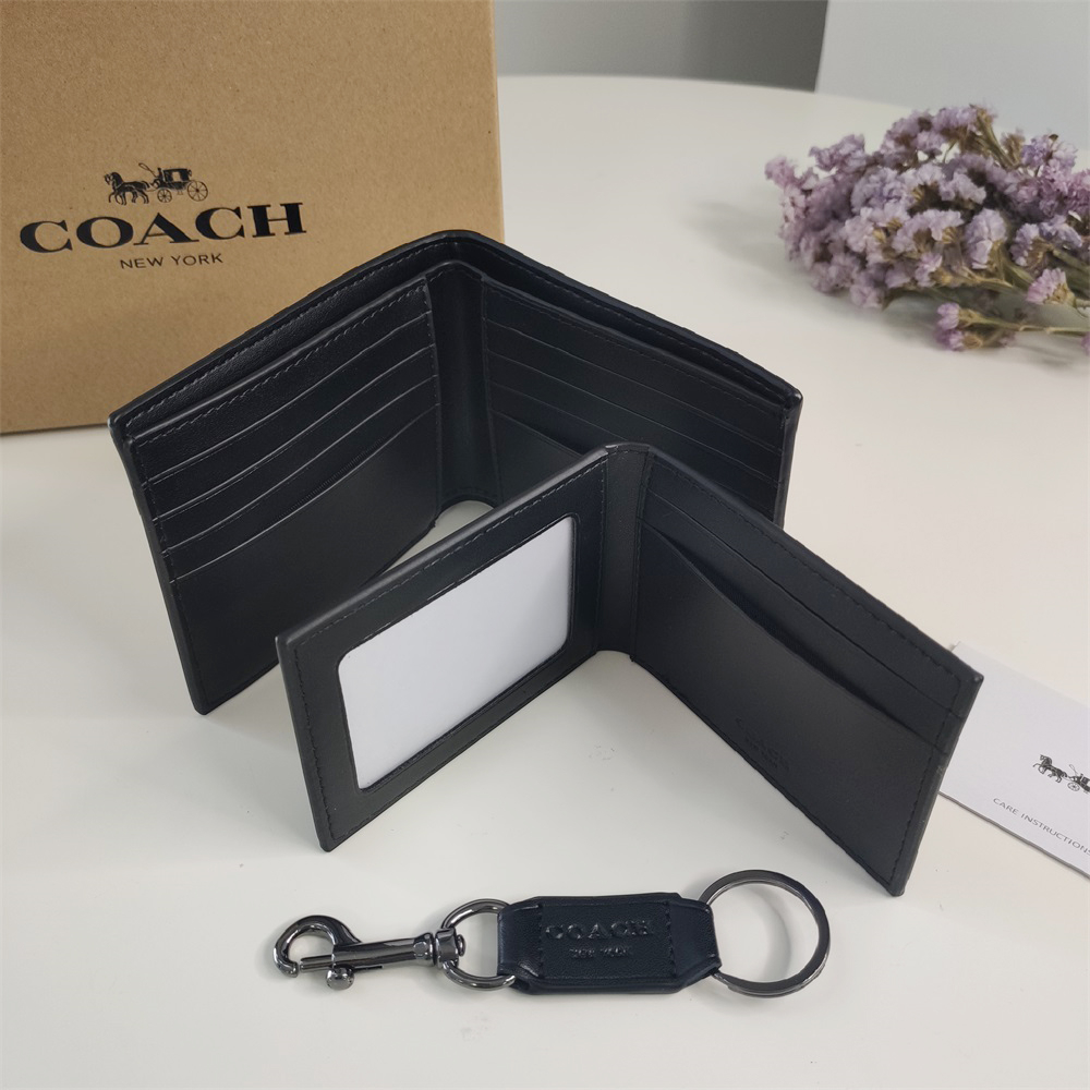 Coach 3 In 1 Wallet Men Folding Wallet Purse