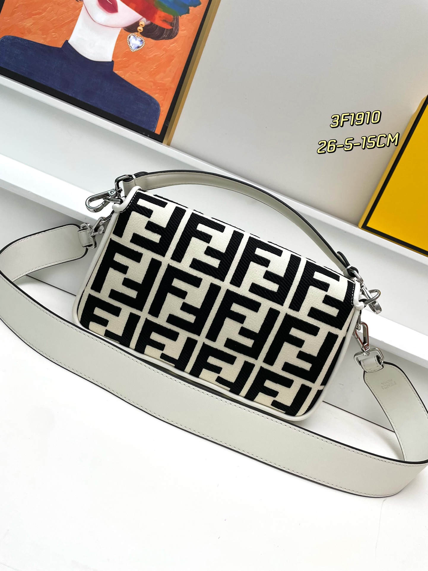 Fendi Embroidery Baguette Bag