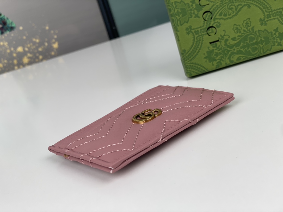 Replica Gucci GG Marmont Women Real Leather Card Bag