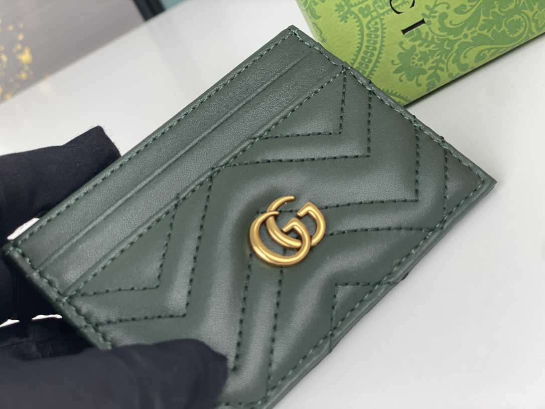 Replica Gucci GG Marmont Women Real Leather Card Bag