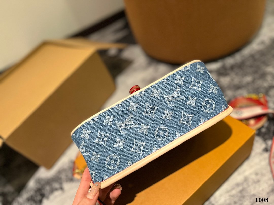 Lv Diane Denim underarm baguette bag