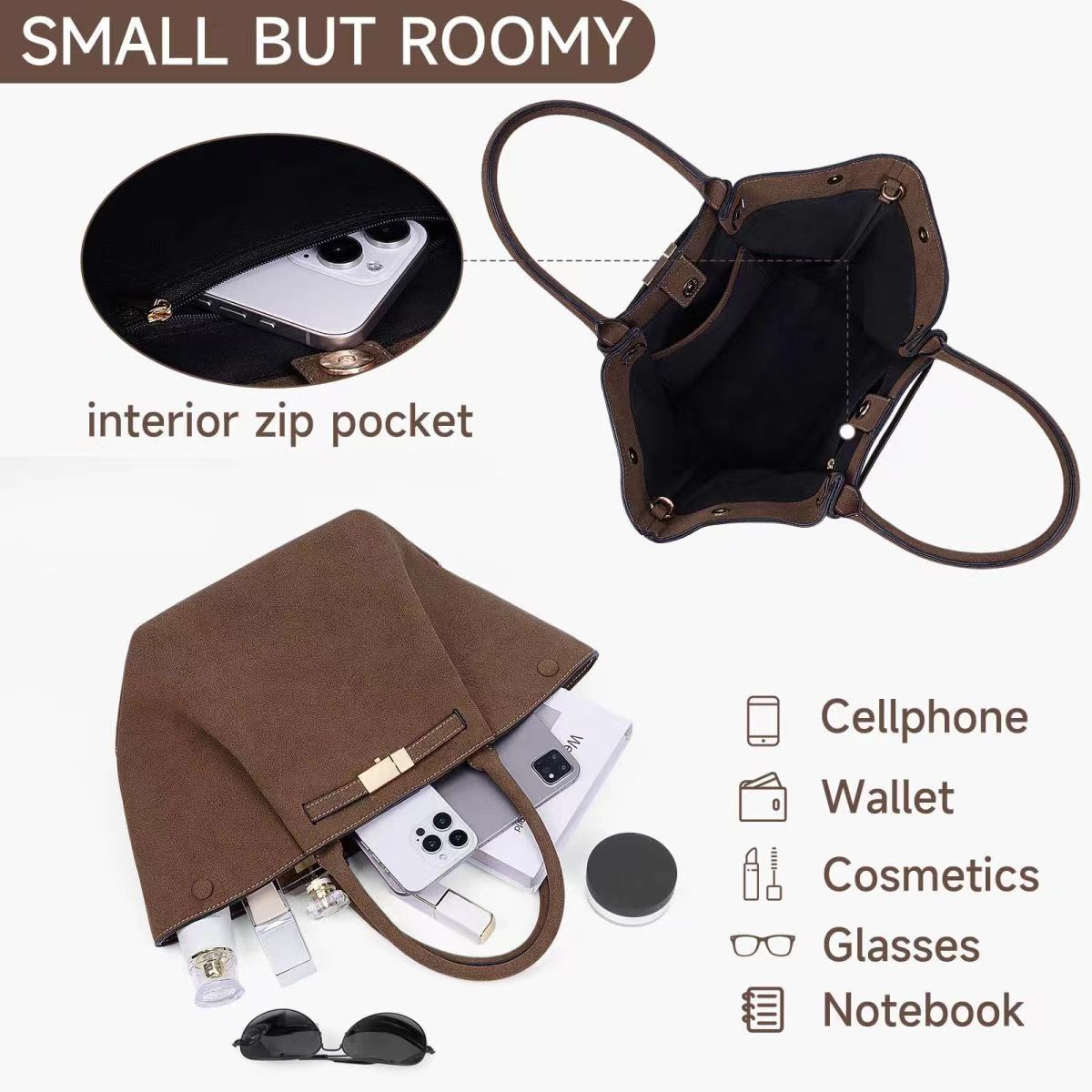 DeMellier | Bags | Demellier New York Mocha Suede Tote Bag