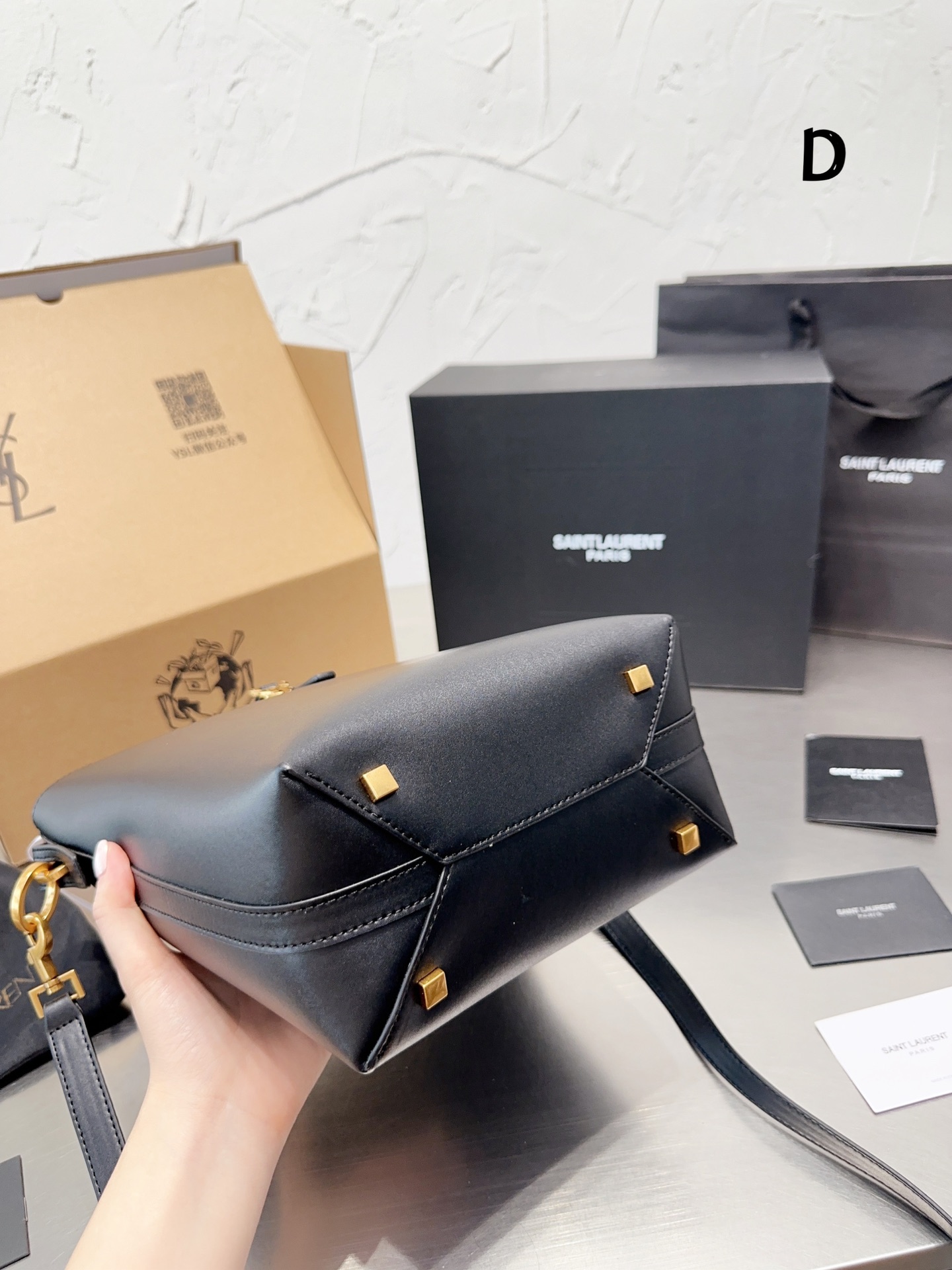 YSL bucket chain crossbody bag