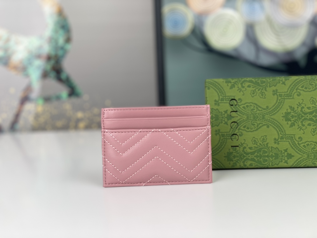 Replica Gucci GG Marmont Women Real Leather Card Bag