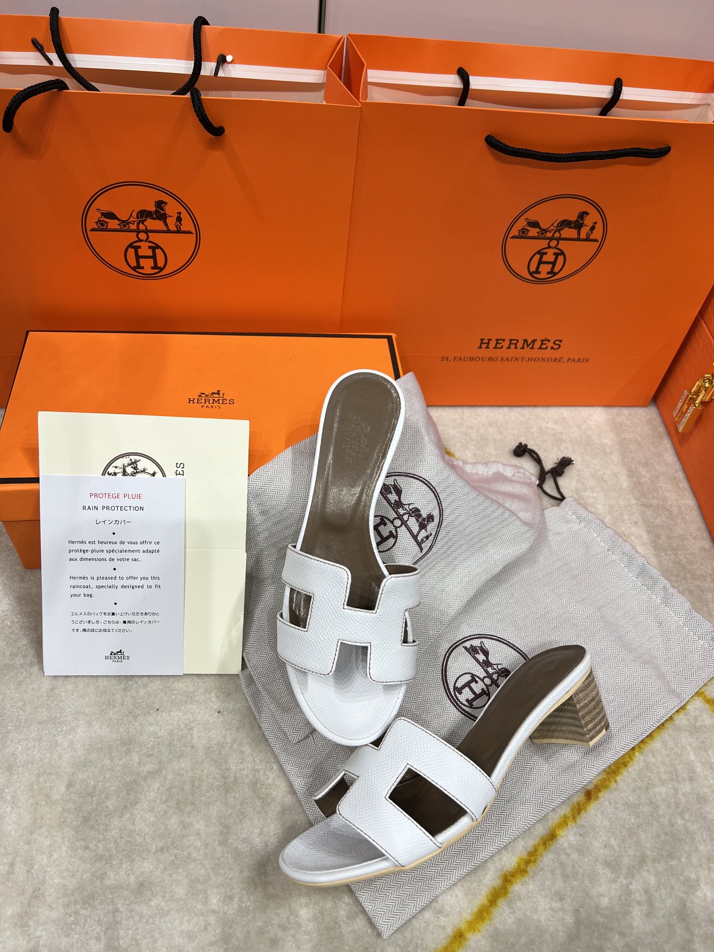 Hermes wooden chunky sandals