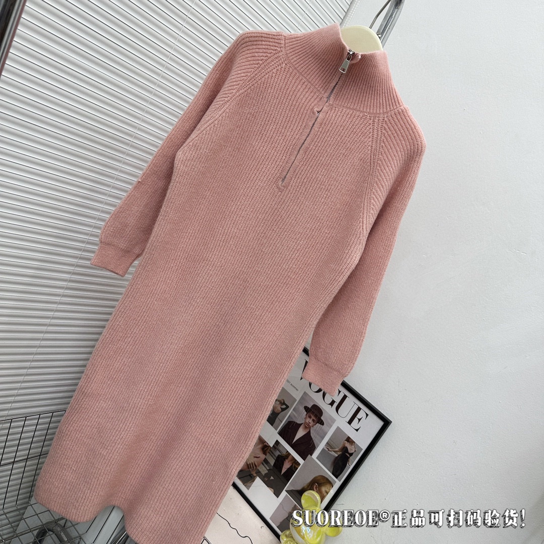 Ladies' Minimalist zipper woolen dress