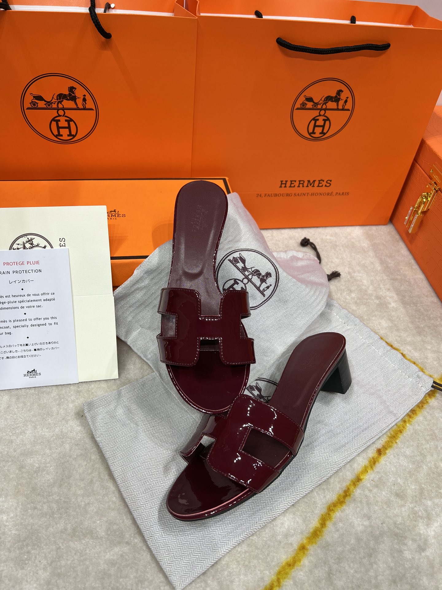 Hermes wooden chunky sandals