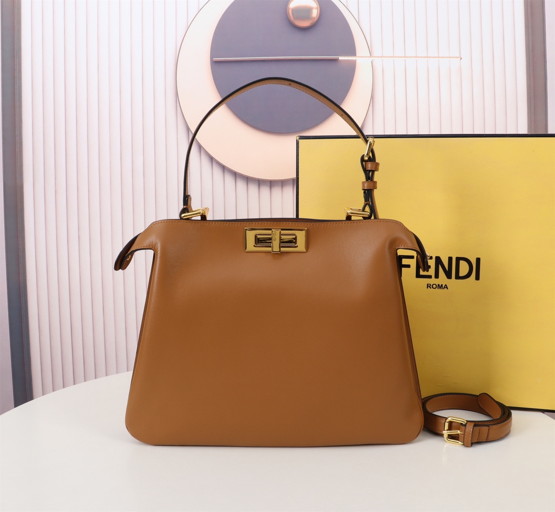 Fendi Peekaboo Soft cowhide crossbody shoulder bag