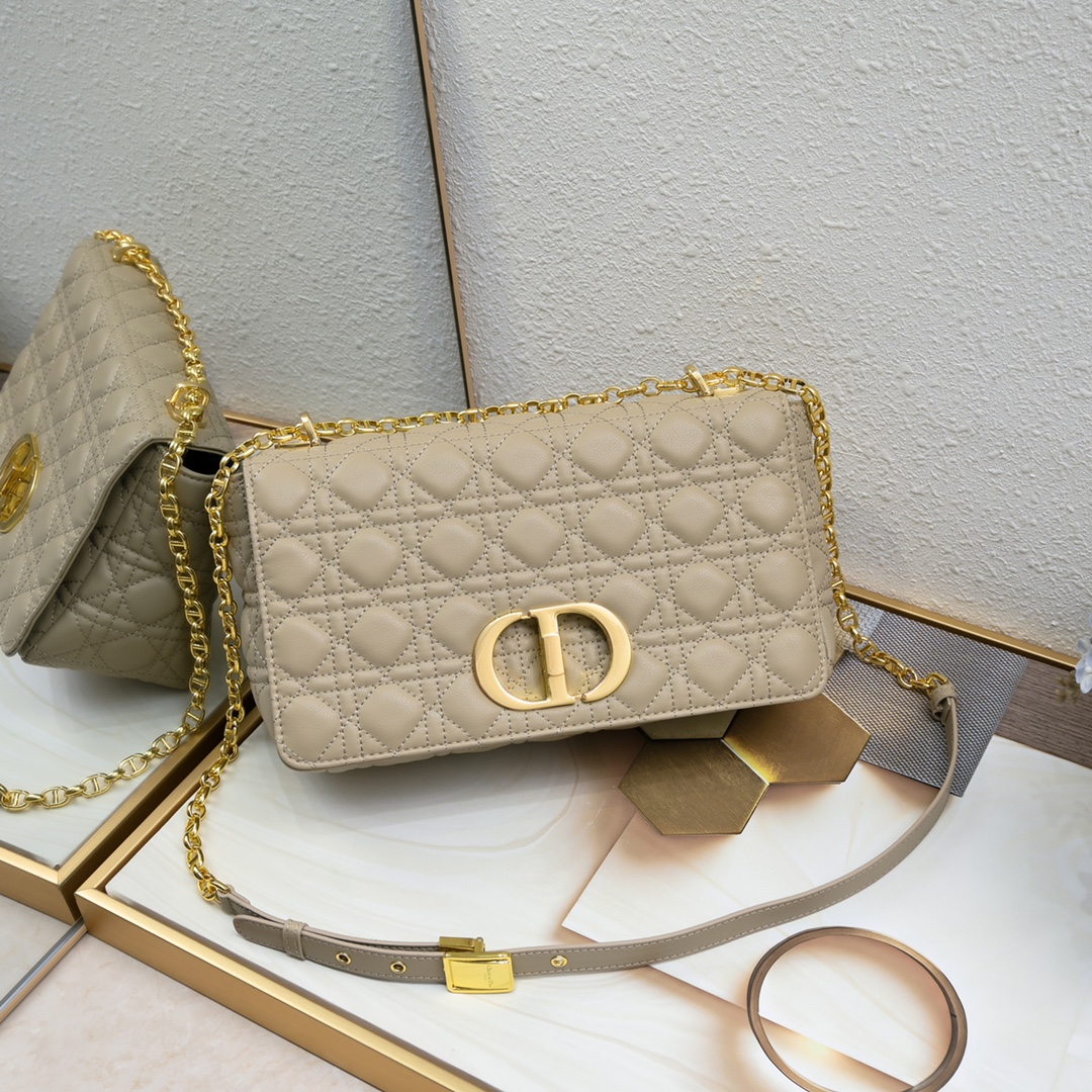 Dior Grid pattern chain crossbody shoulder bag