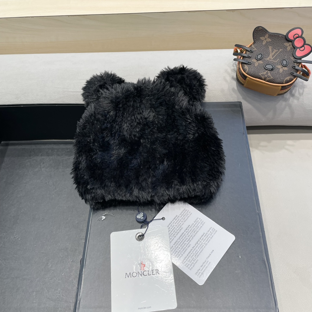Moncler Little Bear Ears Plush Hat