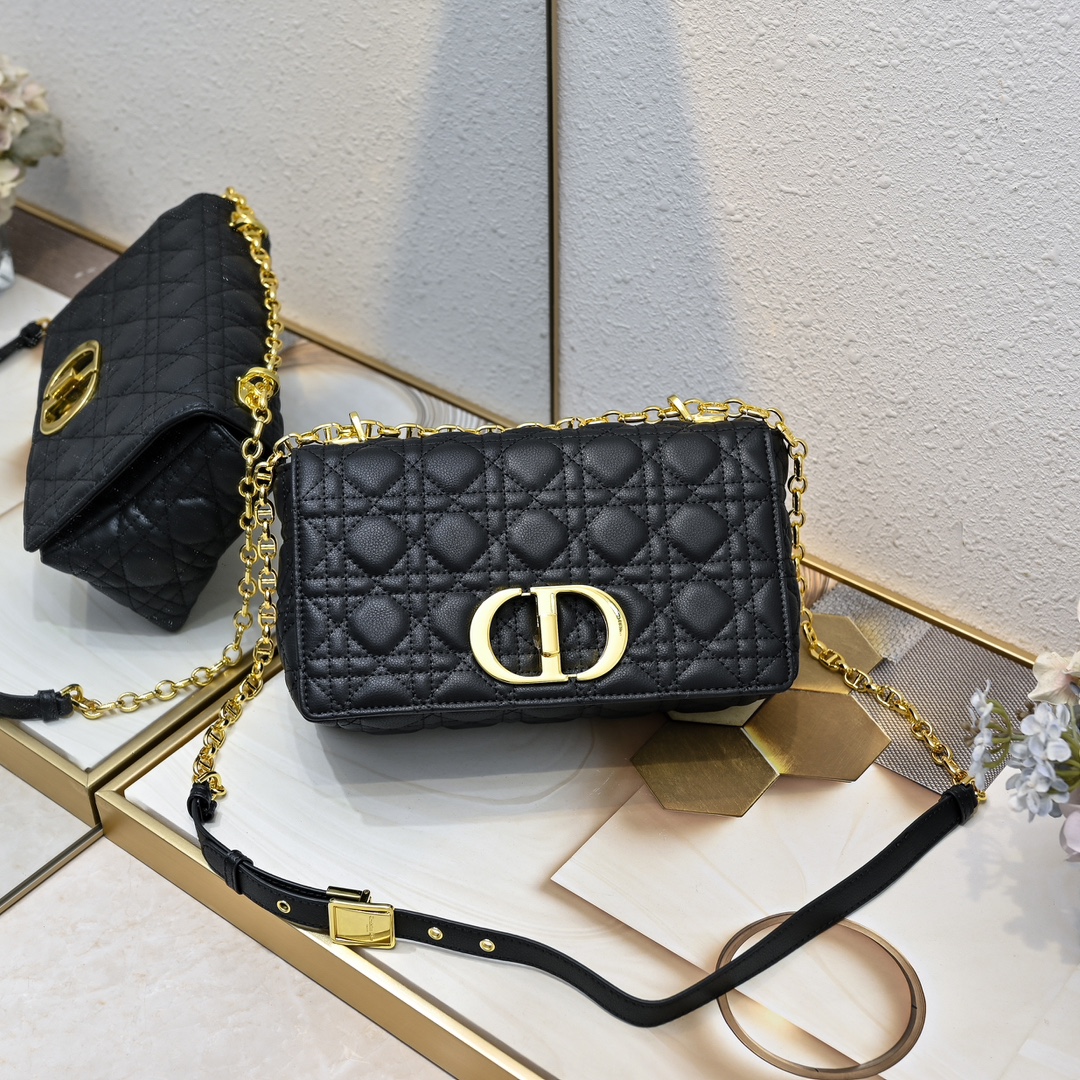 Dior Grid pattern chain crossbody shoulder bag