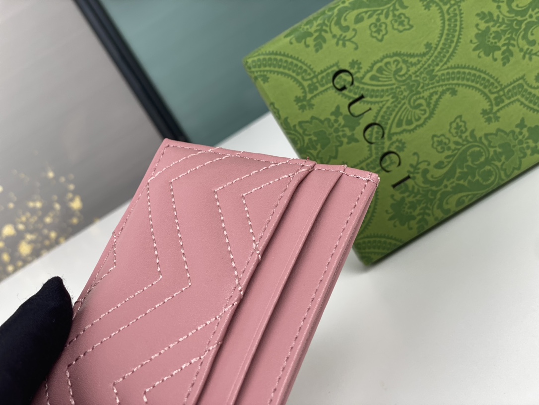 Replica Gucci GG Marmont Women Real Leather Card Bag
