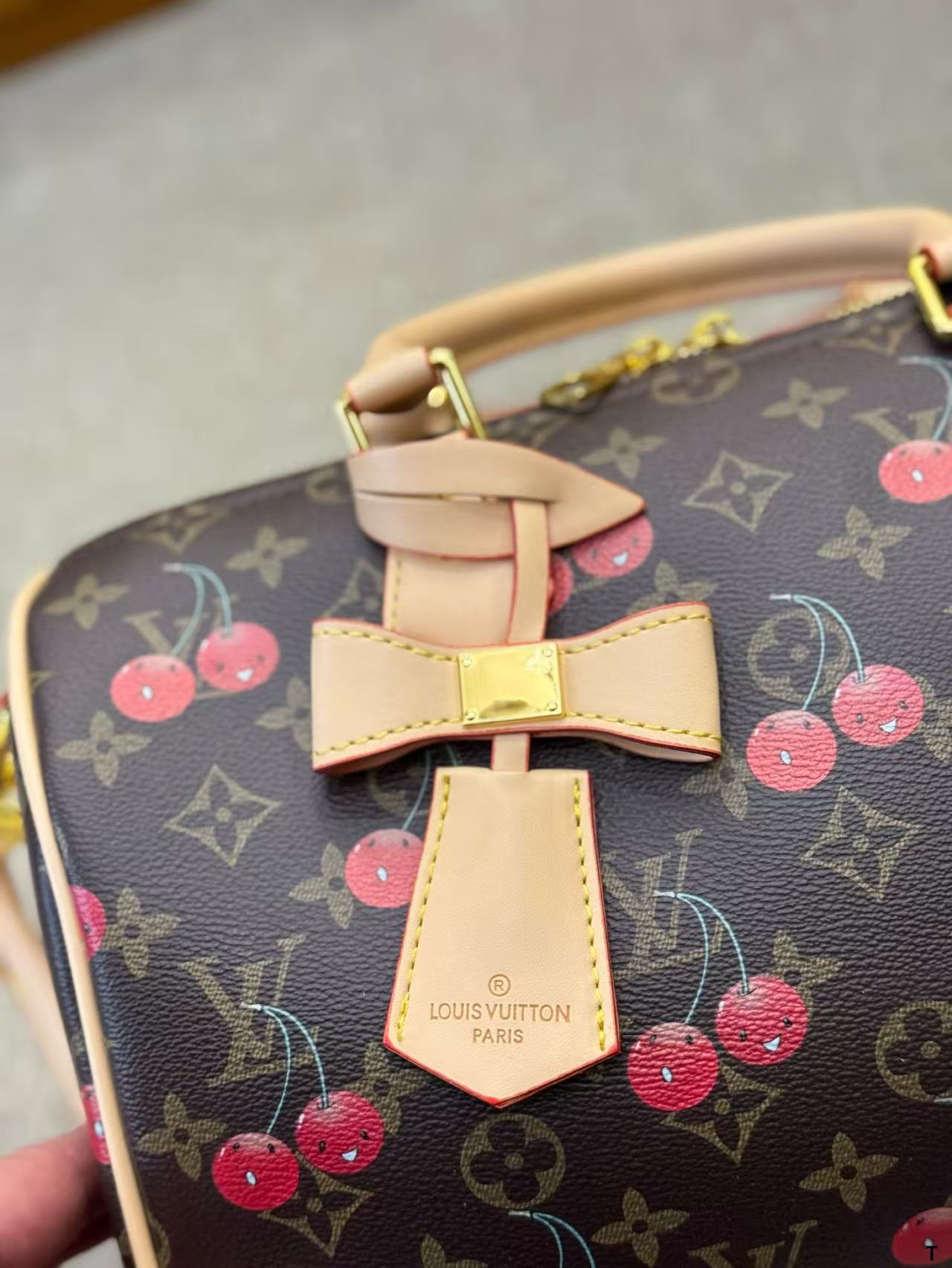 Louis Vuitton Speedy Cherry Print pillow bag