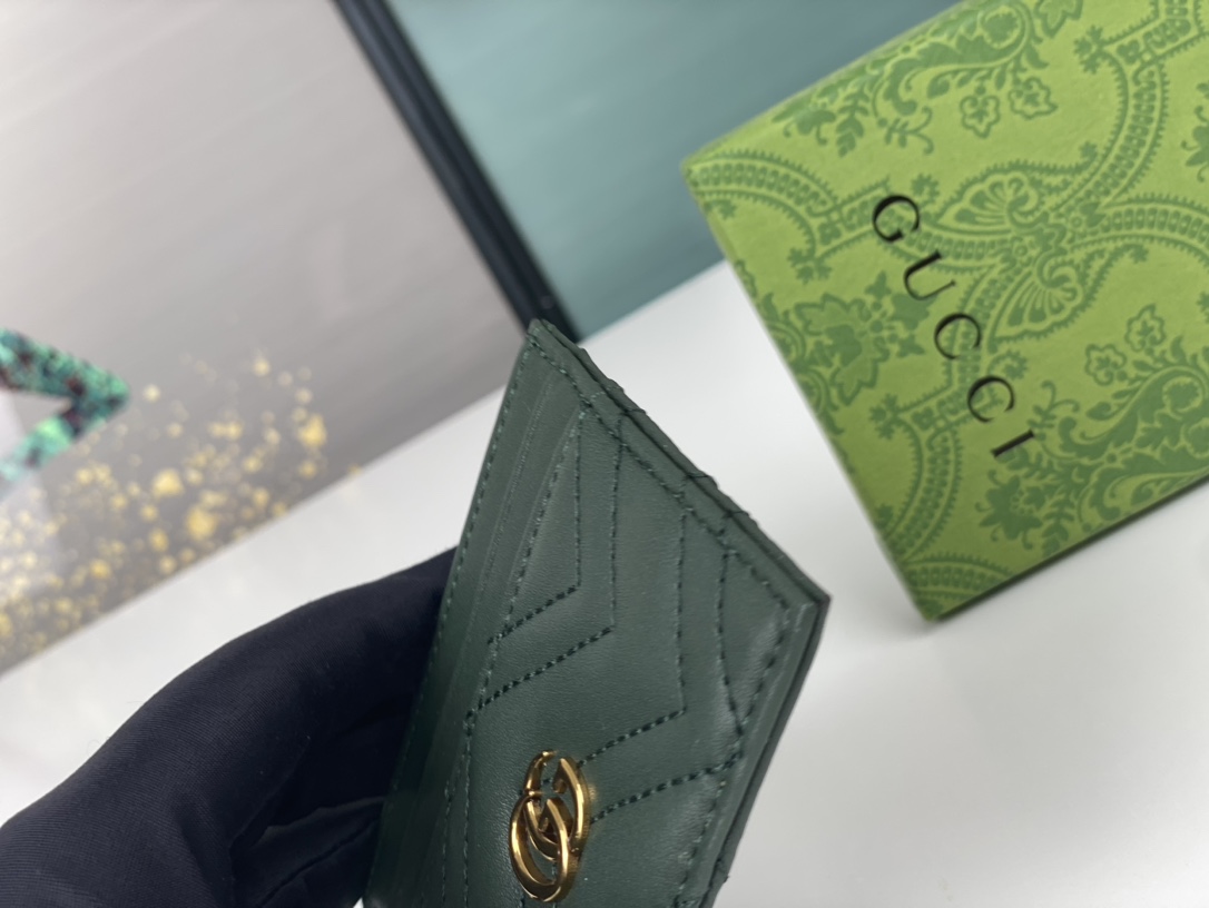 Replica Gucci GG Marmont Women Real Leather Card Bag
