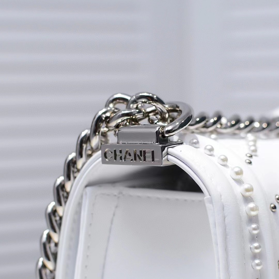 CHANEL 20 Leboy Embroidered Mini Bag with Chevron Pearl