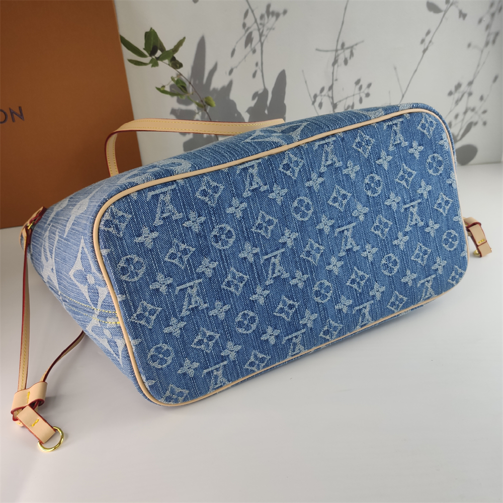 Replica Louis Vuitton denim Canvas Large Neverfull Tote Bag