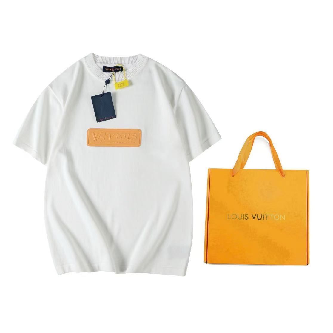 LV embossed leather seal T-shirt